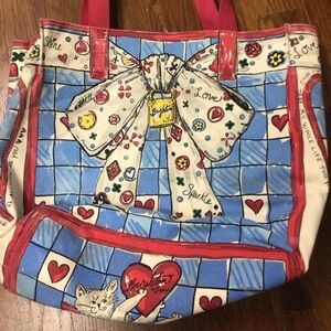 Brighton love canvas two handle tote